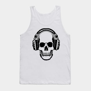 Skull with headphones Tank Top